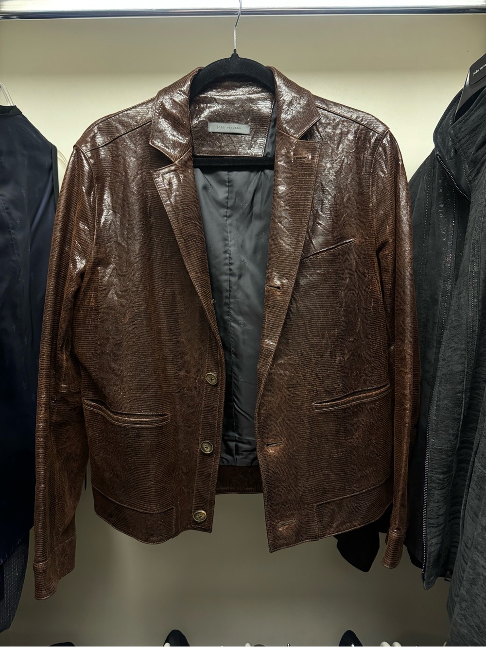$2498 JOHN VARVATOS Fresno Laser Cut Leather jacket (size XS/IT 44)